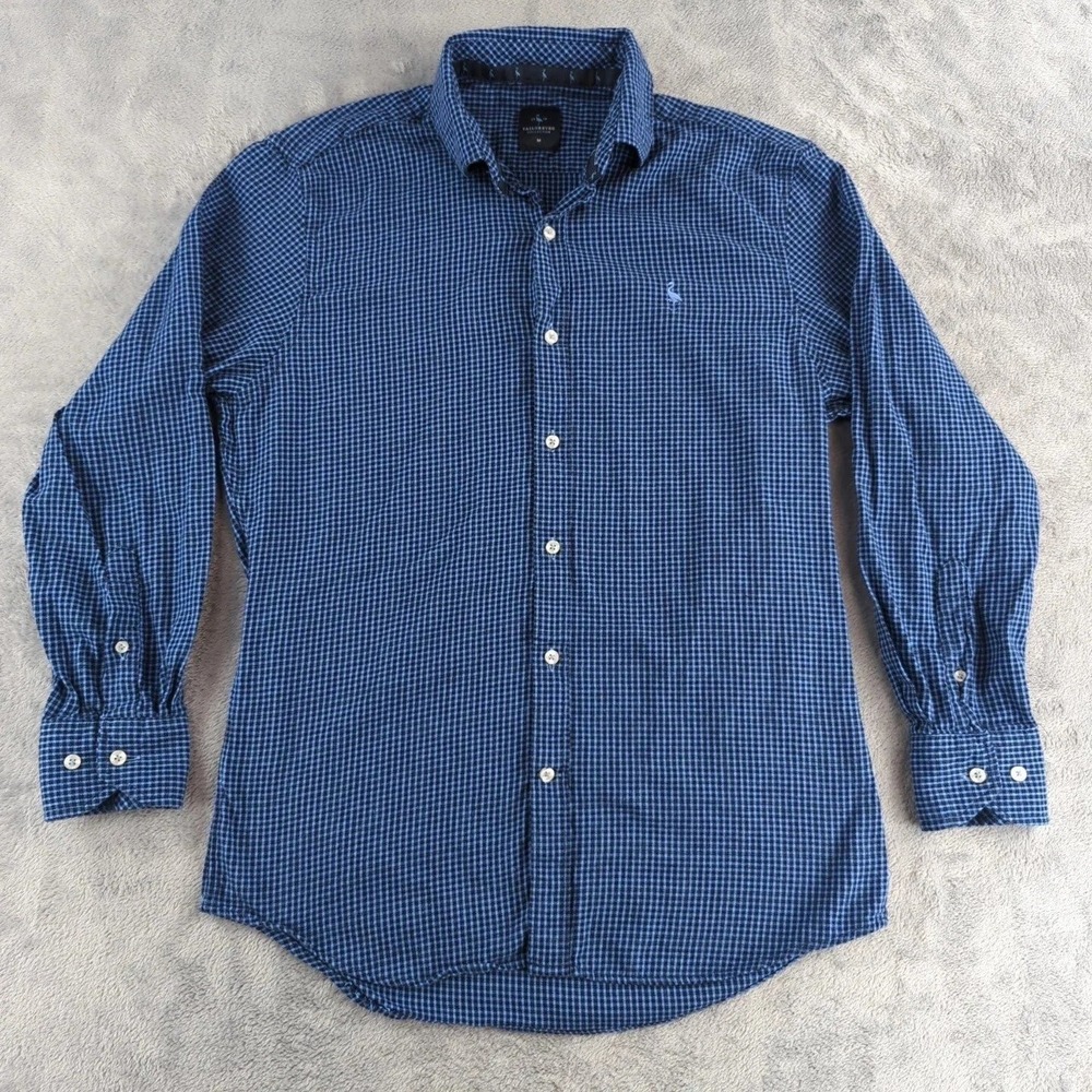 Tailorbyrd Collection Casual Button-Down Shirt Mens Medium Blue Checkered